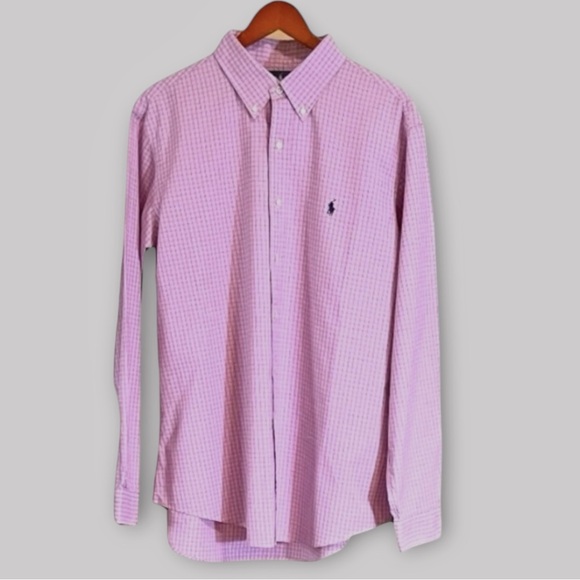 Polo Ralph Lauren Men’s XL Pink Blue Plaid Button-Down | Custom Fit - Picture 3 of 5